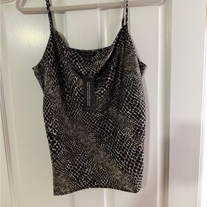 Banana Republic Black and Cream Snake Print Camisole NWT